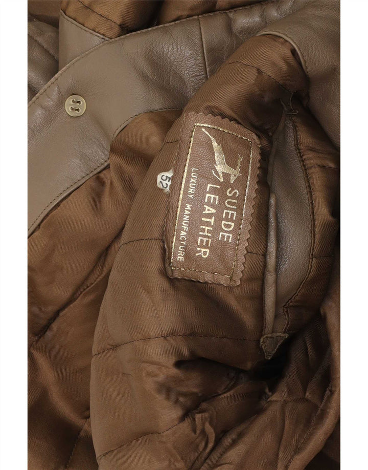 Jaqueta de couro militar masculina vintage IT 52 XL marrom