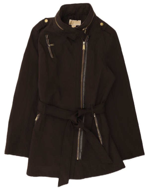 Jaqueta corta-vento militar com capuz feminino Michael Kors Reino Unido 14 grande preta