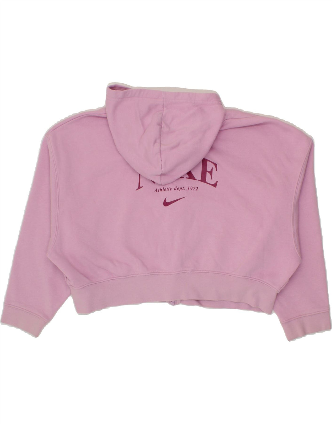 NIKE Girls Oversized Crop Zip Hoodie Sweater 10-11 Years Medium Purple Vintage Nike and Second-Hand Nike from Messina Hembry 