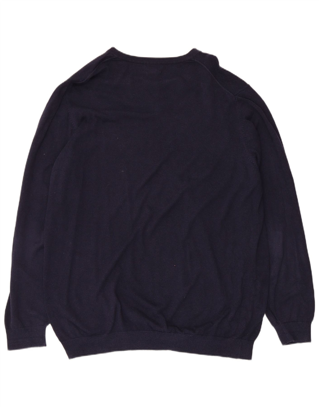 L.L.Bean Suéter masculino alto com decote em V XL azul marinho algodão