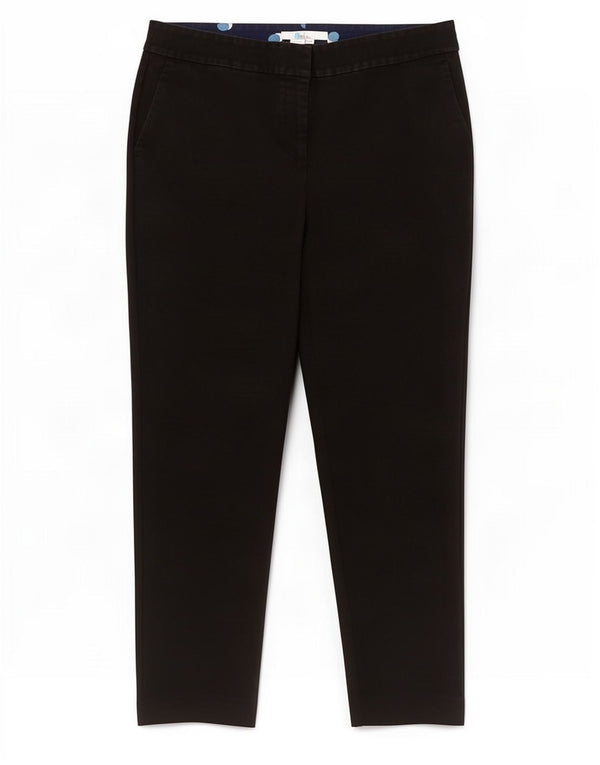 Calça feminina Boden Slim Fit UK 12 Médio W28 L24 Algodão Preto