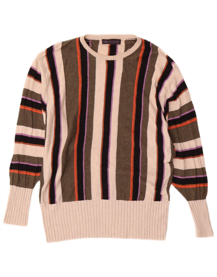 Suéter feminino Marks & Spencer com gola redonda Reino Unido 14 médio multicolorido