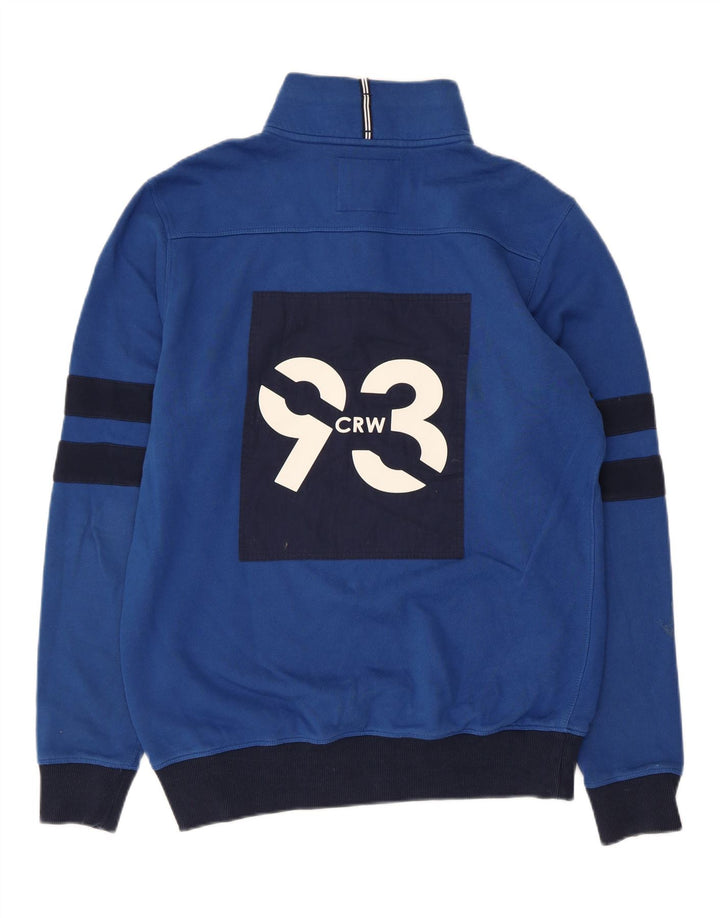 Crew Clothing Mens moletom gráfico jumper pequeno azul colorblock