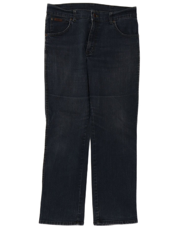 Wrangler Masculino Texas Stretch Straight Jeans W32 L30 Azul Marinho Algodão