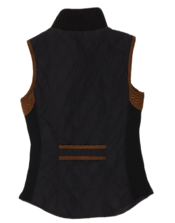 Colete acolchoado feminino Zara UK 6 XS azul marinho poliéster colorblock