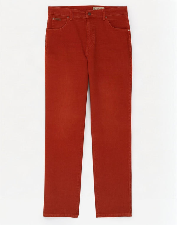 Calça Wrangler masculina Texas Straight Casual W32 L31 vermelha