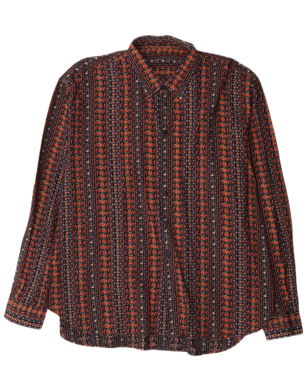Camisa Masculina Vintage XL Multicolorida Geométrica