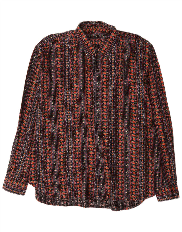 Camisa Masculina Vintage XL Multicolorida Geométrica