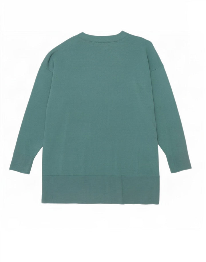 Suéter cardigã feminino grande Massimo Dutti Reino Unido 10 viscose verde pequena