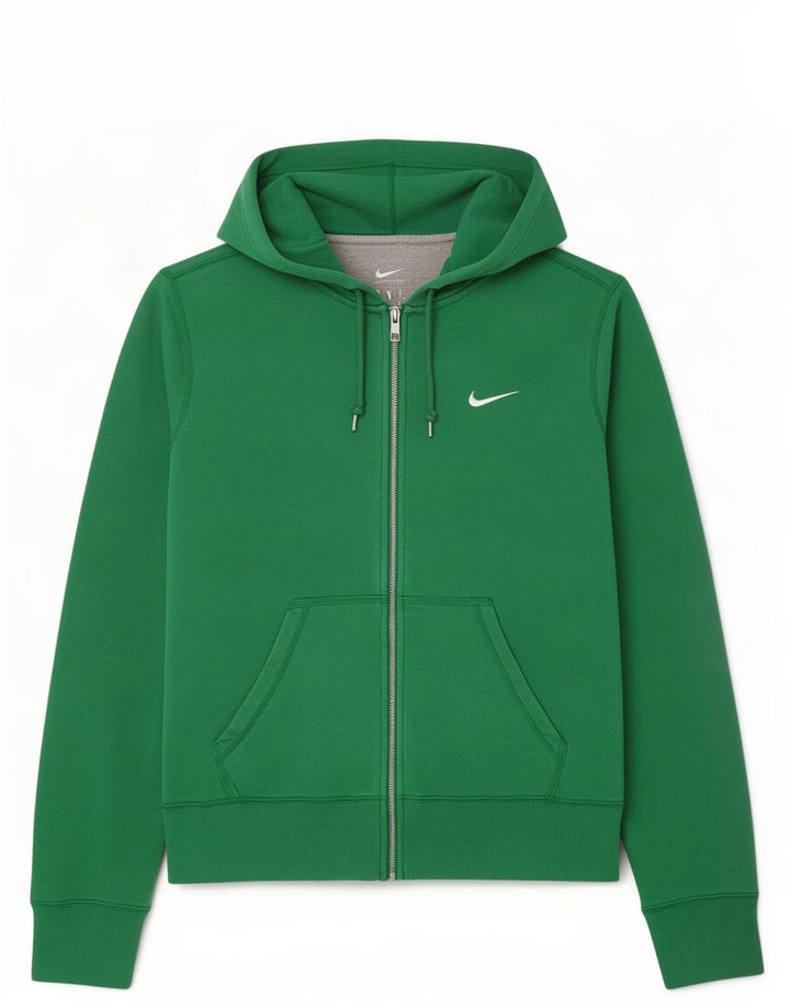 Suéter Nike masculino com capuz e zíper verde médio algodão