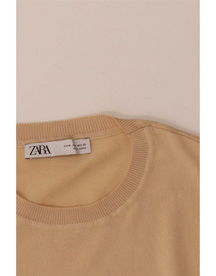 Zara Blusa Feminina Top Reino Unido 12 Médio Bege