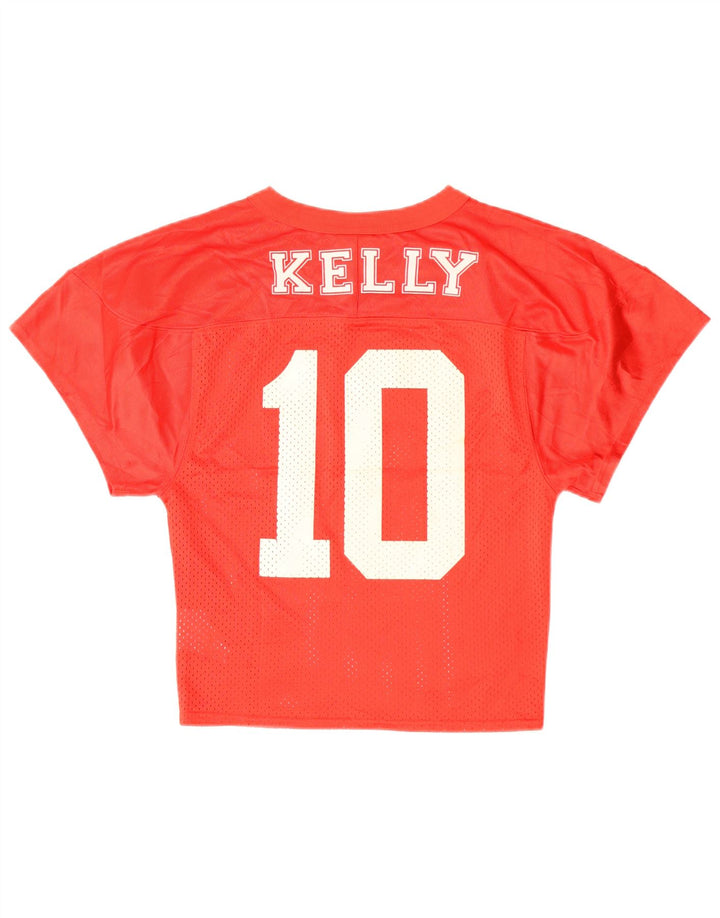 Camiseta feminina NIKE Crop Graphic UK 8 pequena vermelha poliéster