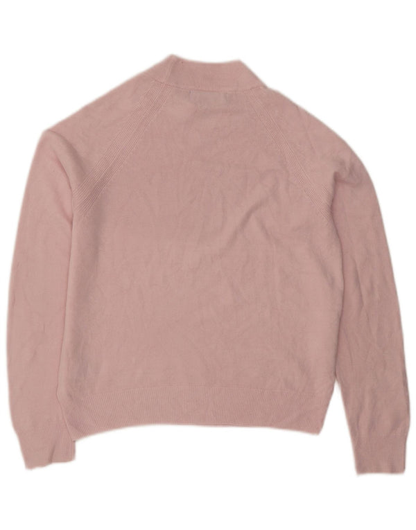 Suéter feminino Marks & Spencer com gola tartaruga e gola redonda Reino Unido 8 pequeno rosa