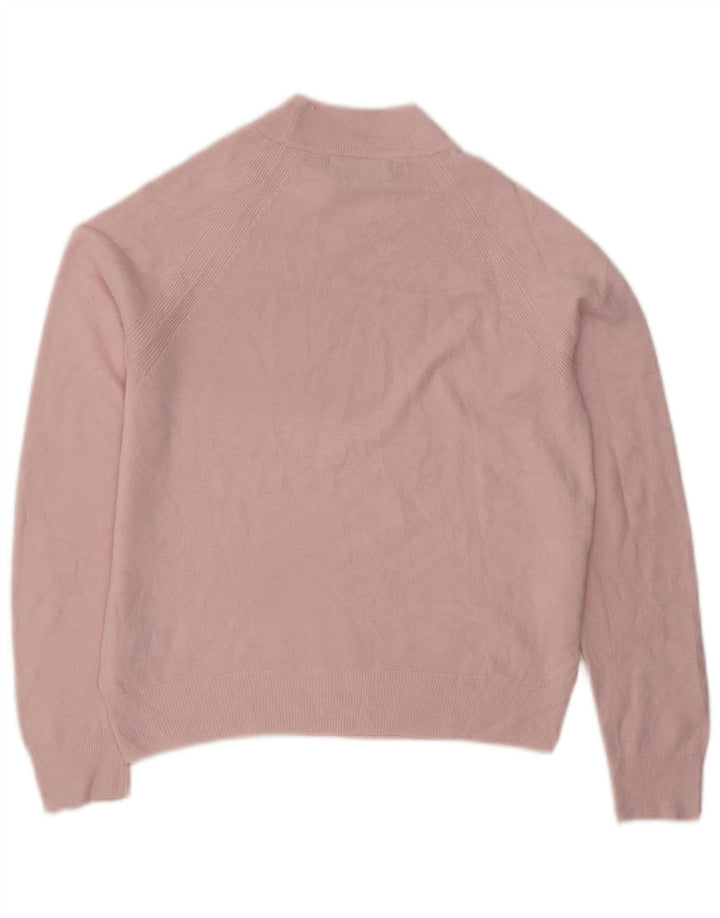 Suéter feminino Marks & Spencer com gola tartaruga e gola redonda Reino Unido 8 pequeno rosa