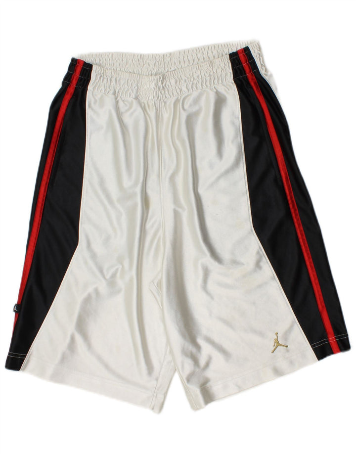 Jordan Mens Sport Shorts Pequeno Poliéster Colorblock Branco
