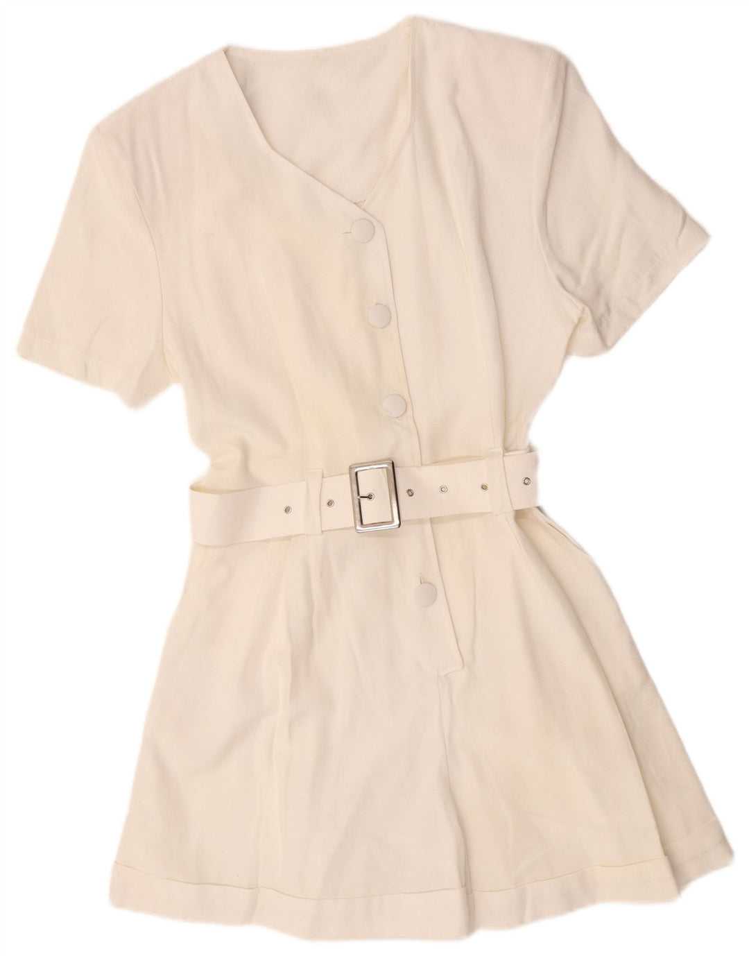 Macacão feminino vintage UK 12 viscose branca média