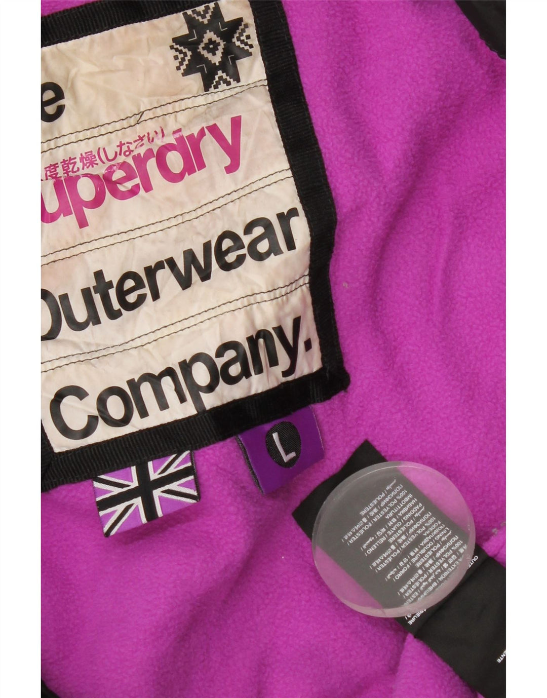 Jaqueta acolchoada com capuz feminina Superdry UK 40 grande poliéster preto