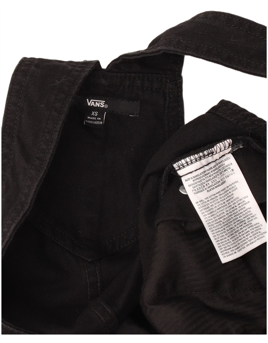 Calça Vans Feminina Dungarees Cargo XS W25 L28 Algodão Preto