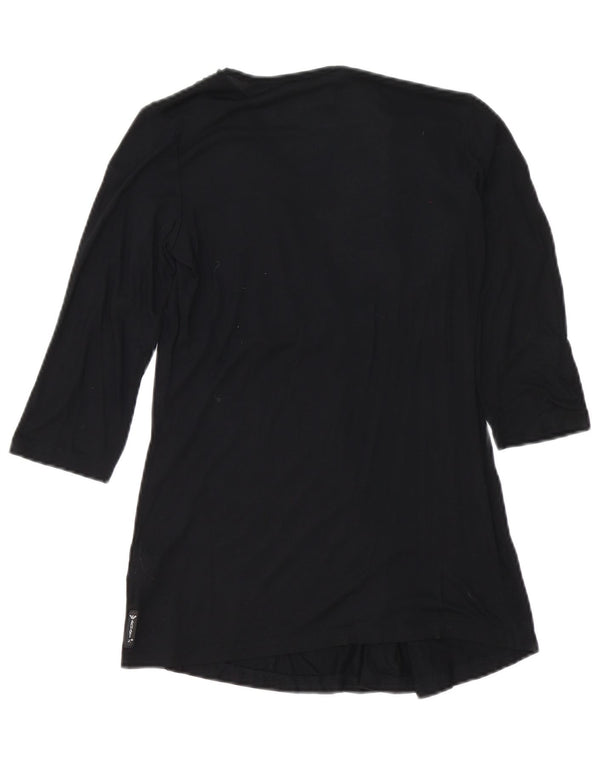 Armani Jeans Top feminino manga 3/4 UE 38 médio preto viscose