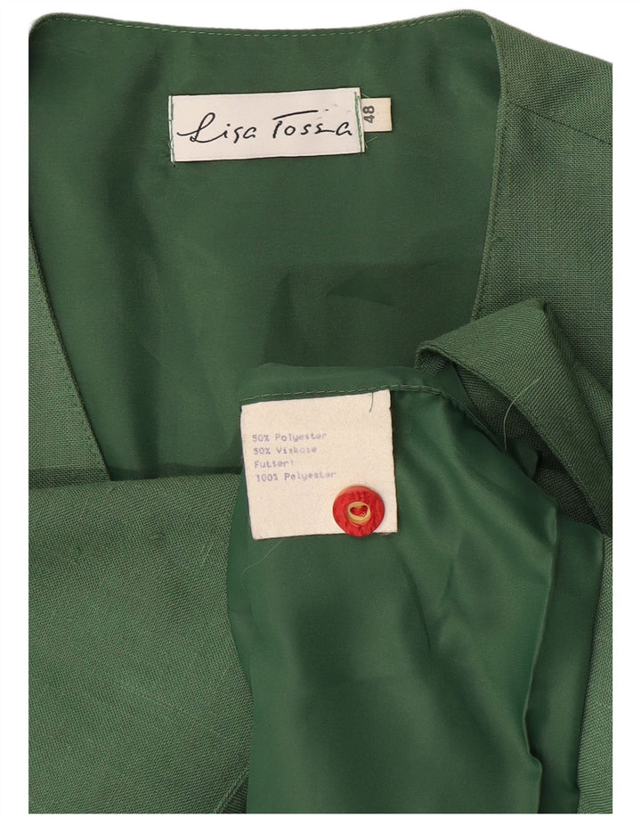 Colete feminino vintage IT 48 XL verde poliéster