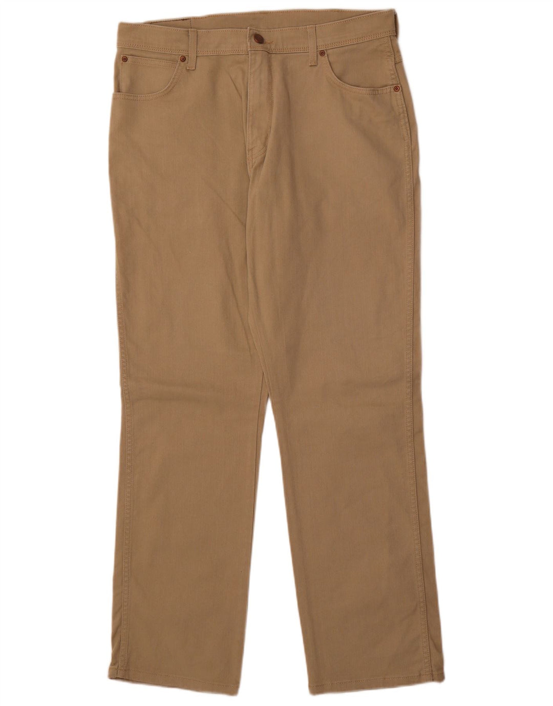 Calça feminina WRANGLER regular fit reta casual W36 L32 algodão bege