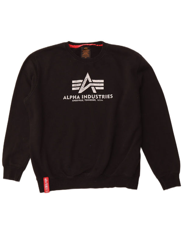 ALPHA INDUSTRIES Suéter gráfico masculino 2XL algodão preto
