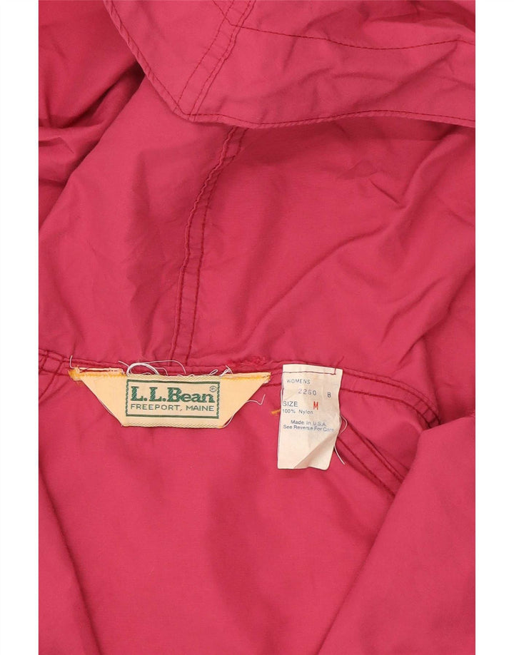 L.L.Bean Pulôver feminino com capuz jaqueta de chuva Reino Unido 14 médio rosa nylon