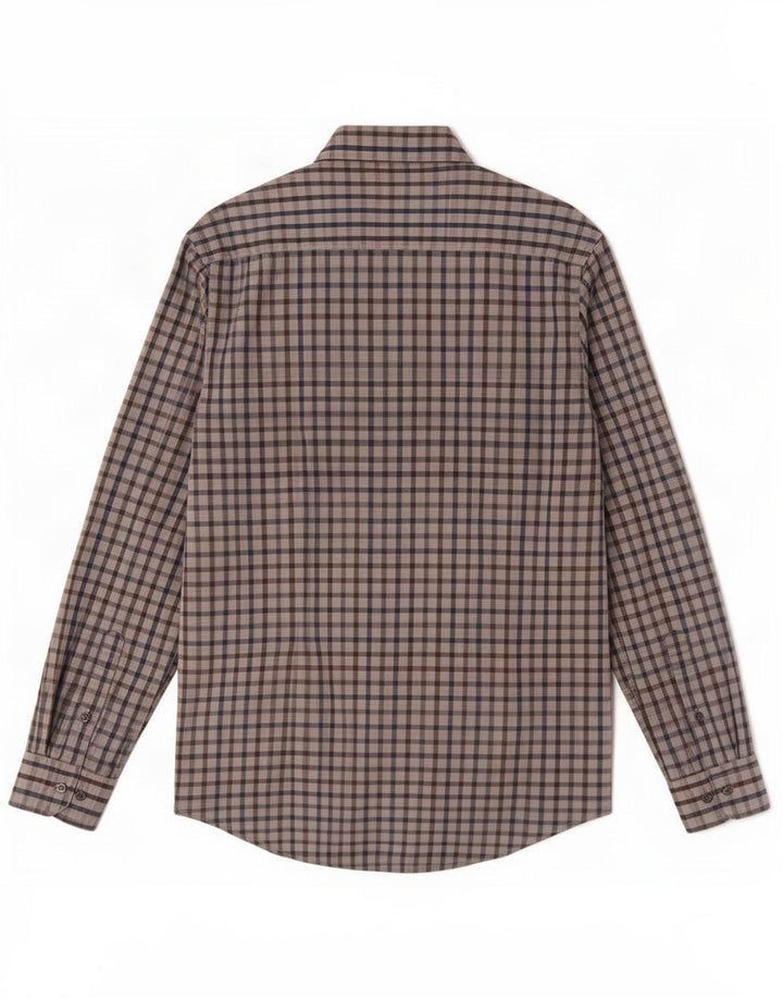 Camisa masculina slim fit da Dack 2XL algodão xadrez cinza