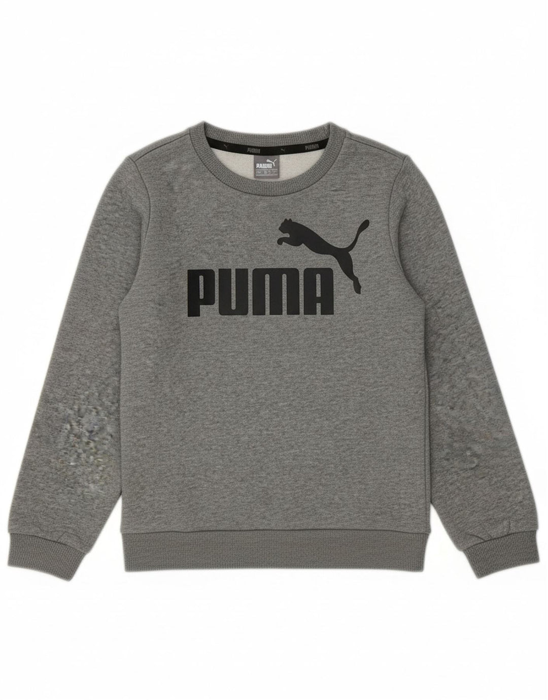 Moletom PUMA Boys Graphic Jumper 7-8 Anos Cinza Algodão