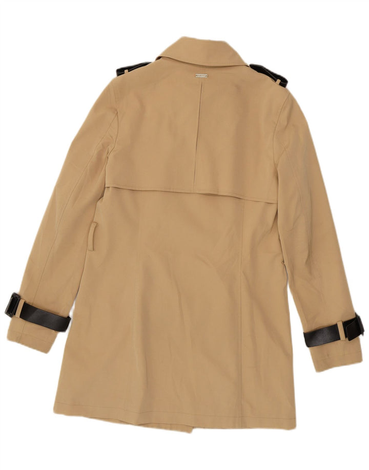 Trench Coat feminino GUESS UK 10 pequeno poliéster bege