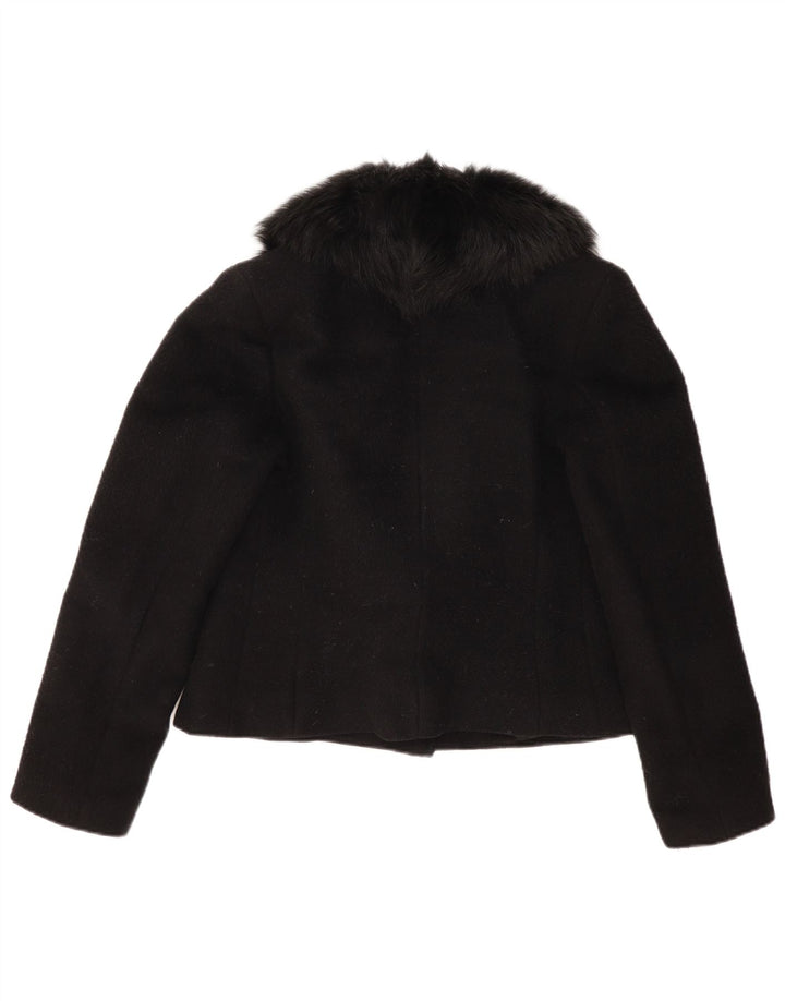 Jaqueta blazer vintage feminina com 1 botão Reino Unido 14 médio preto