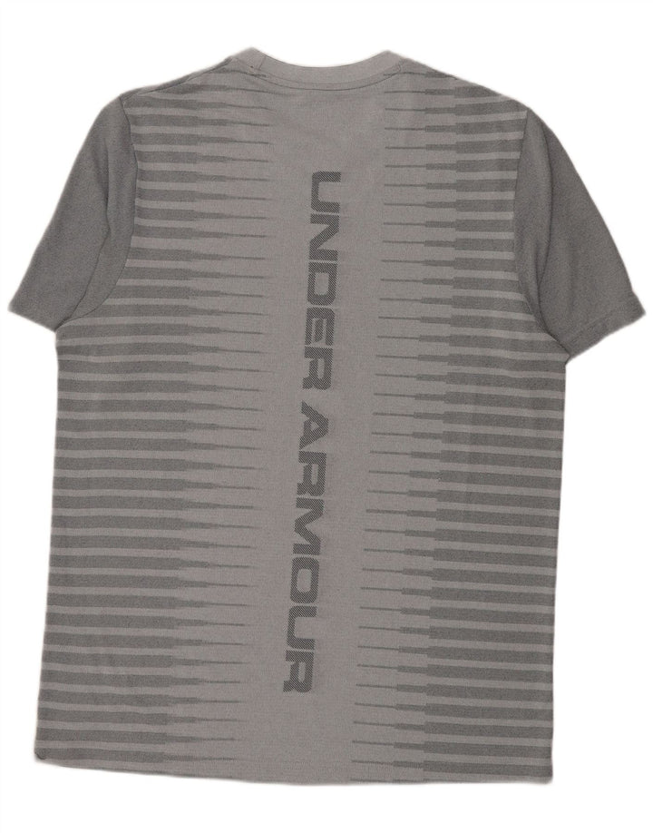 Camiseta gráfica masculina Under Armour grande listrada cinza