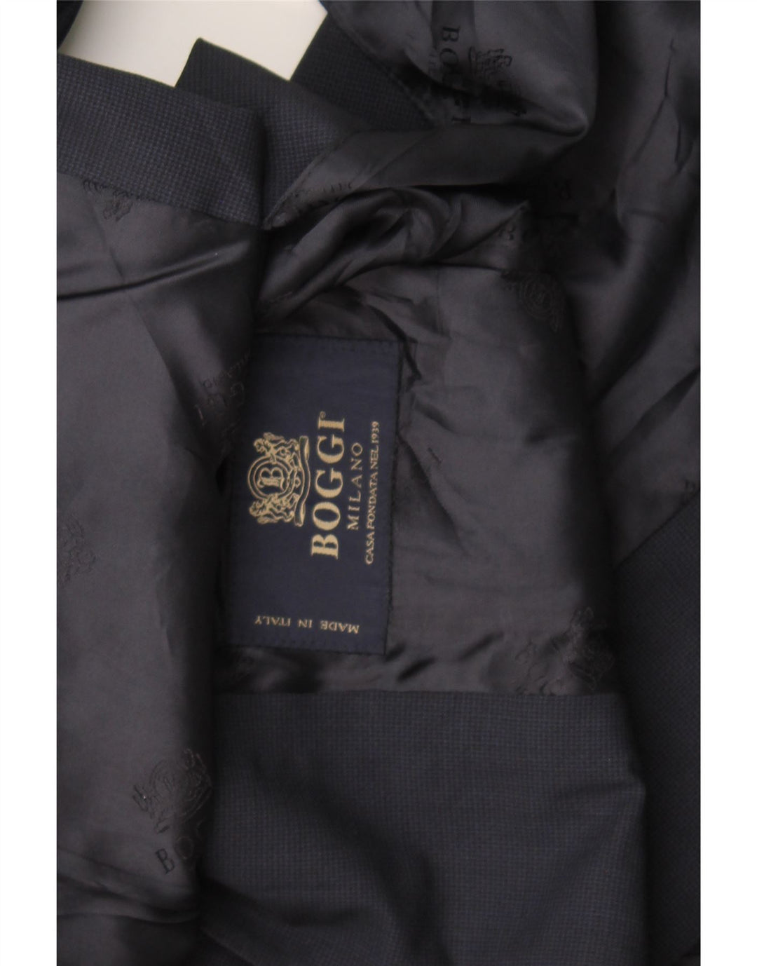 Jaqueta blazer masculina Boggi com 3 botões Reino Unido 36 pequena azul marinho