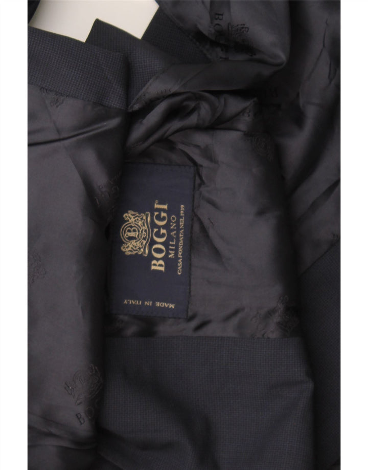 Jaqueta blazer masculina Boggi com 3 botões Reino Unido 36 pequena azul marinho