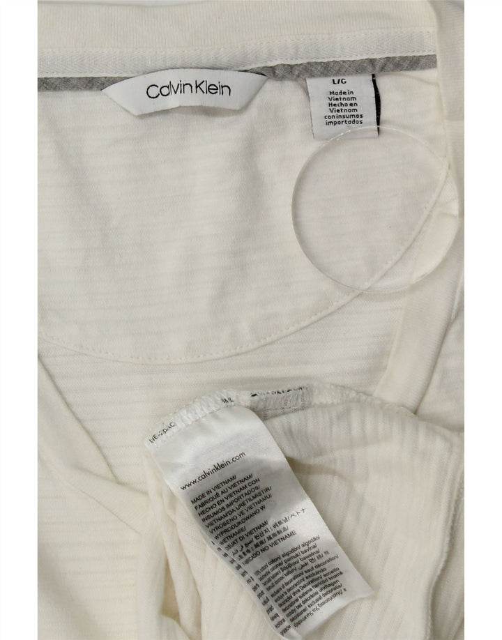 Camiseta masculina CALVIN KLEIN grande algodão listrado branco