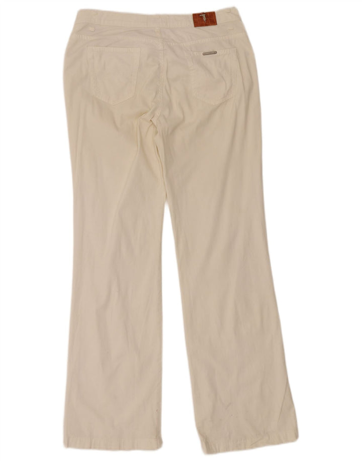 Calça casual feminina TRUSSARDI Bootcut W29 L31 algodão branco