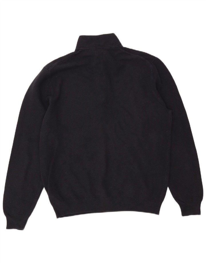 Suéter masculino MASSIMO DUTTI com zíper e gola 2XL algodão azul marinho