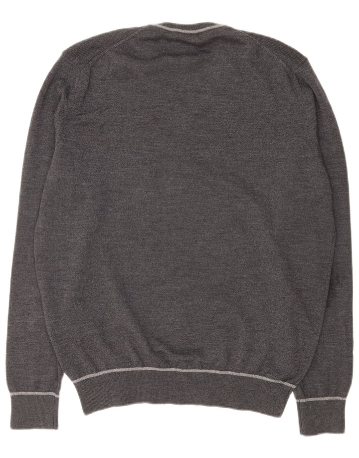 Suéter masculino Marina Yachting com decote em V grande lã cinza