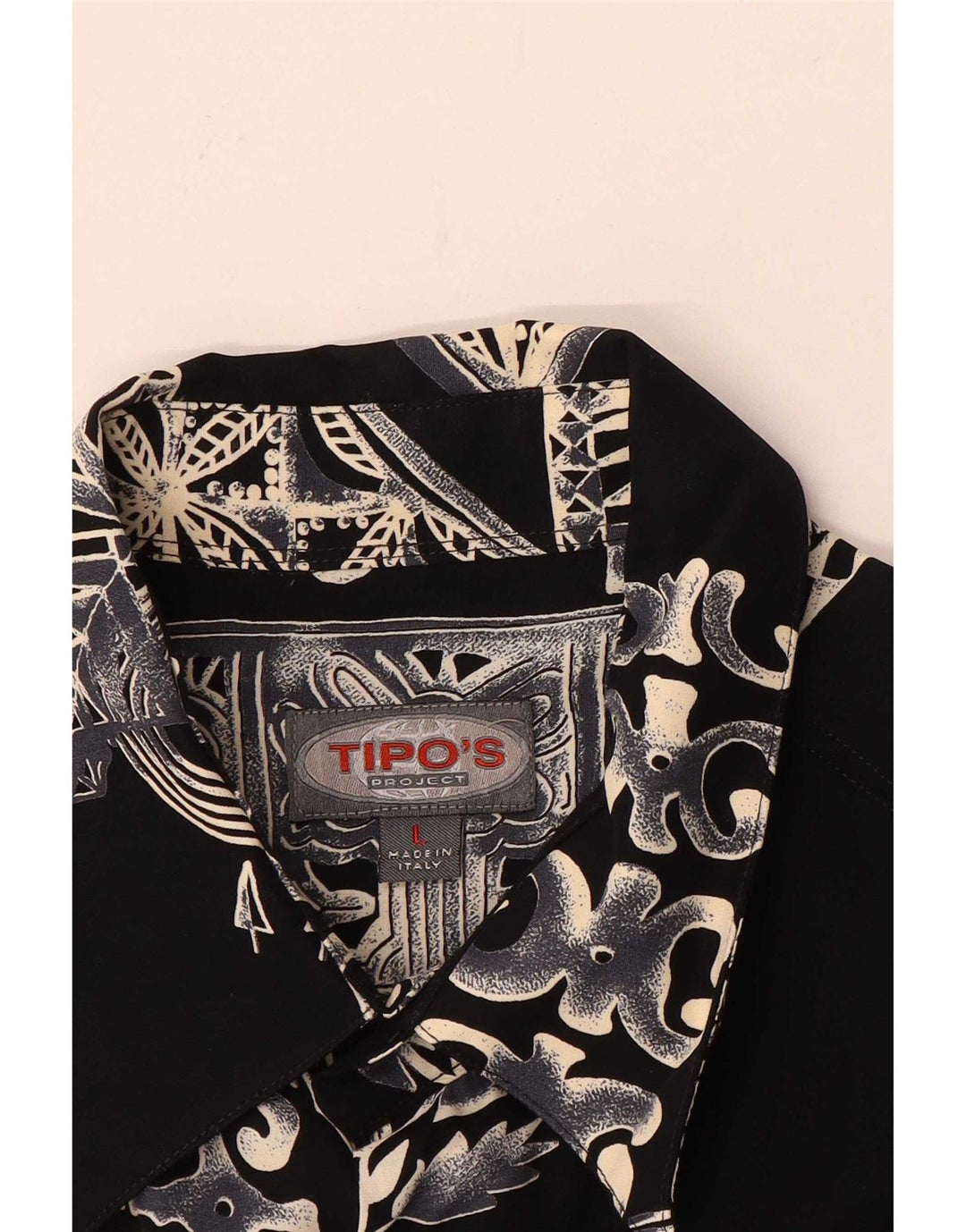 Tipo'S Camisa Masculina Manga Curta Grande Geométrica Preta