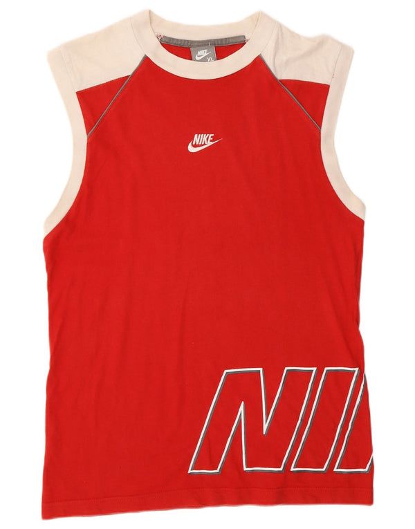 Colete gráfico Nike Boys Top 13-14 anos XL vermelho colorblock