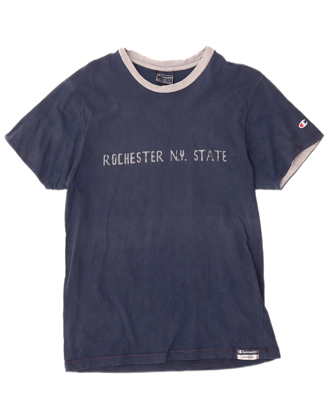 Camiseta masculina CHAMPION NY Rochester com estampa gráfica de algodão azul marinho médio