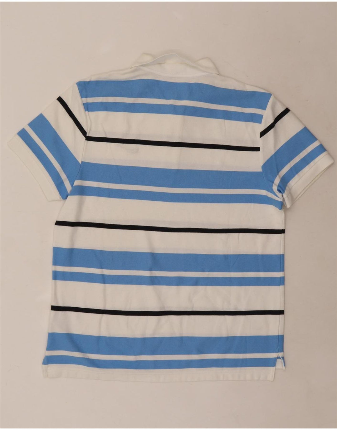 Camisa polo masculina Nike grande listrada branca de algodão