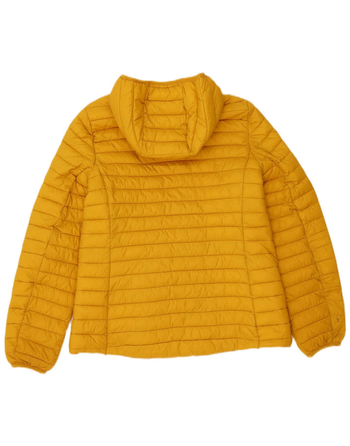 Jaqueta acolchoada com capuz feminina Joules UK 14 poliamida amarela média