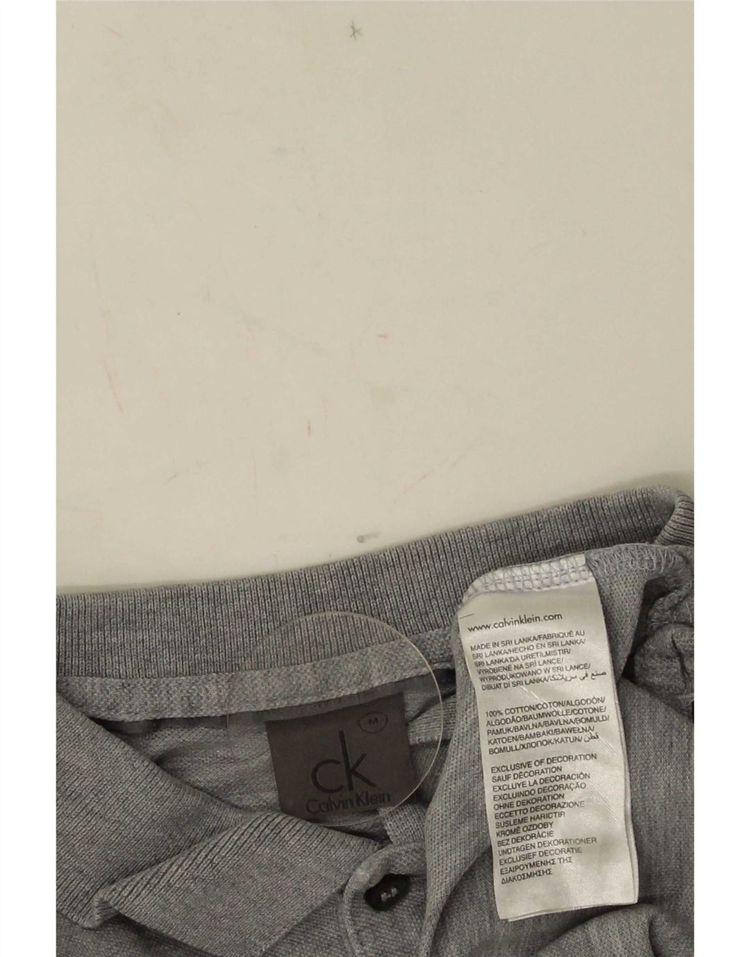 Camisa polo masculina Calvin Klein algodão cinza médio