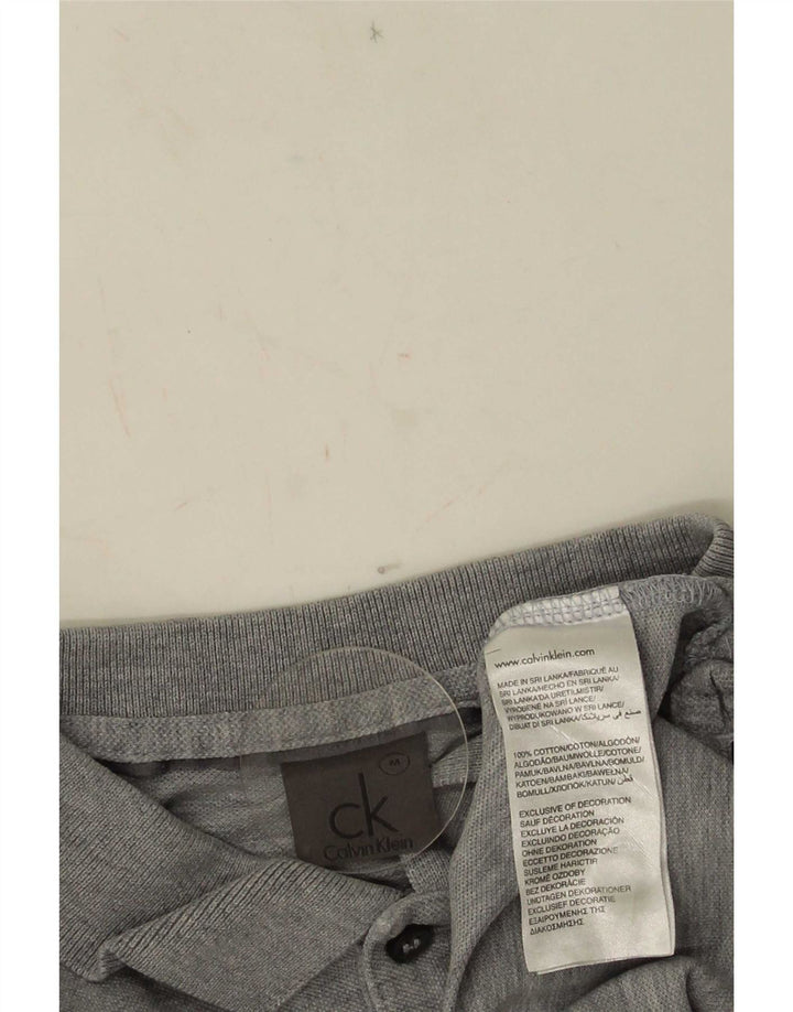 Camisa polo masculina Calvin Klein algodão cinza médio