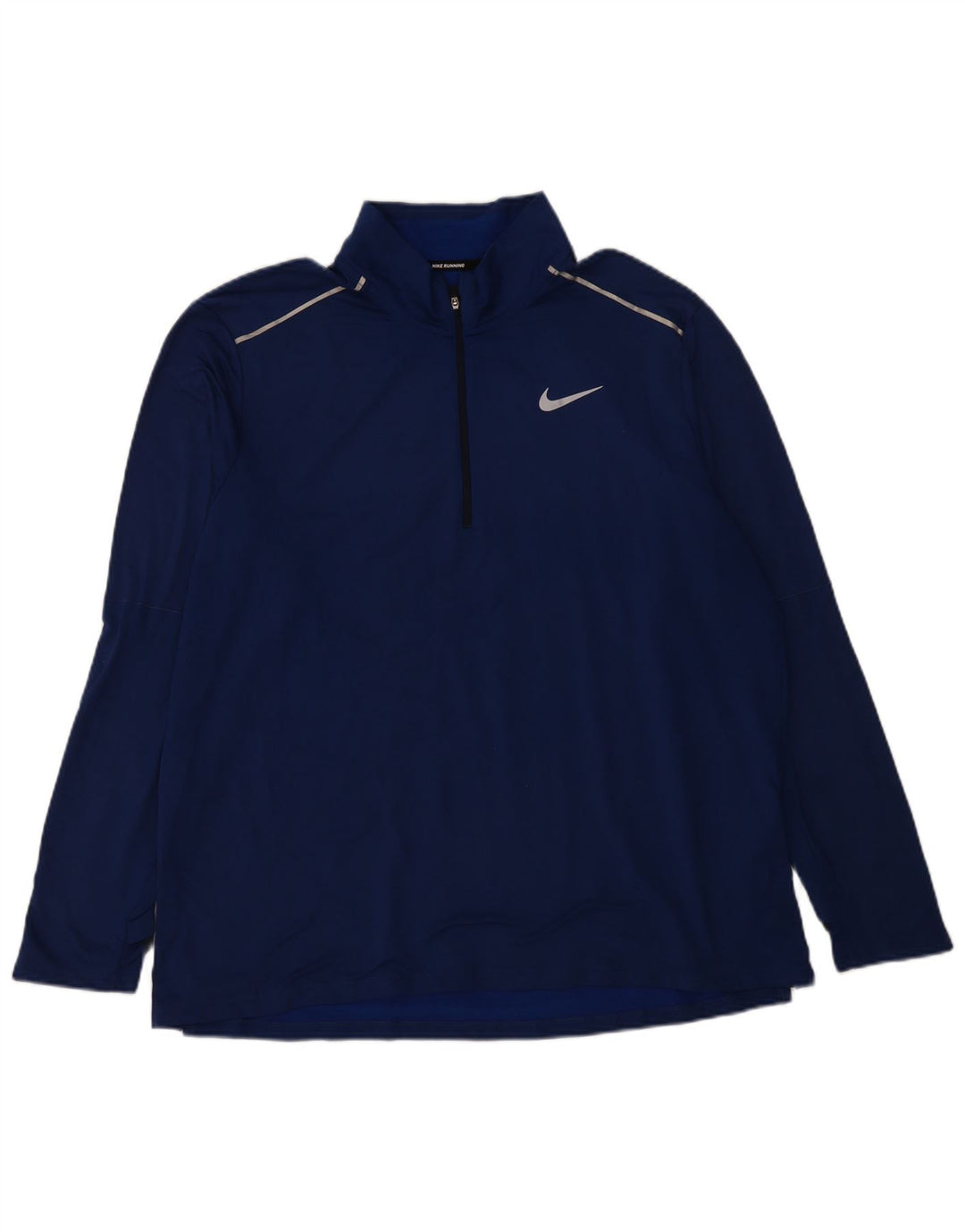 NIKE Masculino Dri Fit Zip Neck Pullover Treino Top 2XL Azul Poliéster