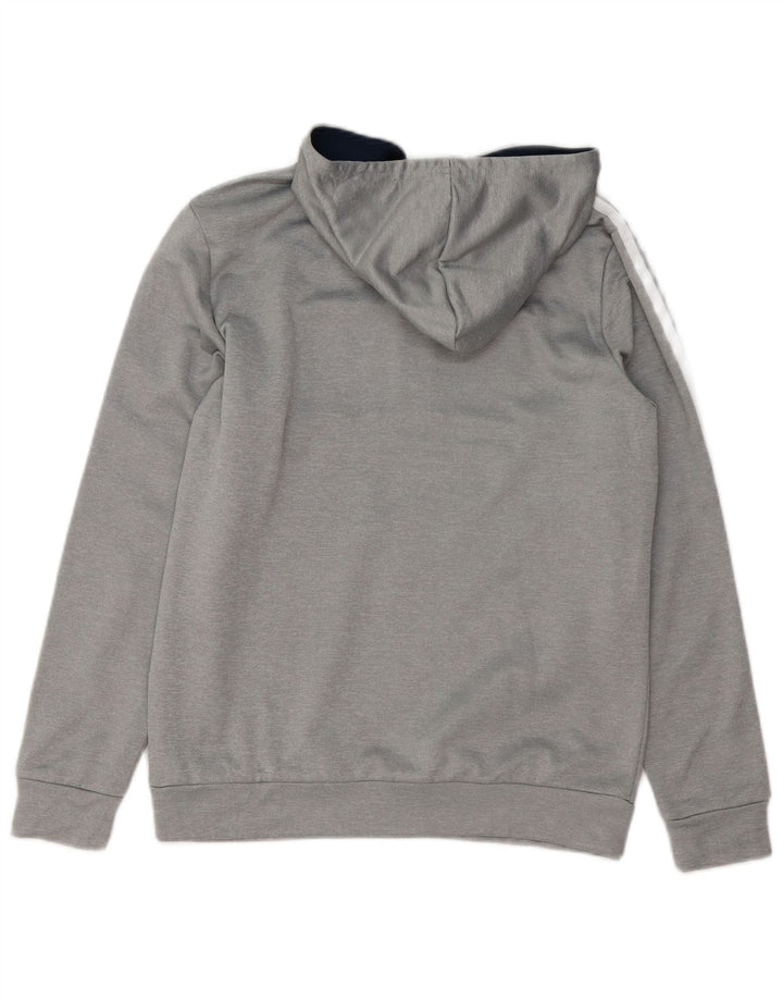 ADIDAS Meninos Zip Neck Hoodie Jumper 13-14 Anos Cinza Colorblock Poliéster