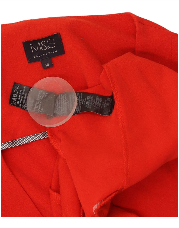 Jaqueta Blazer Feminina Marks & Spencer Reino Unido 16 Grande Poliéster Vermelho