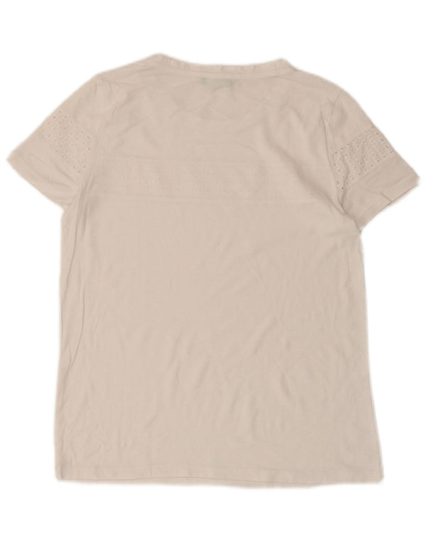 Camiseta feminina Benetton UK 10 pequena branca