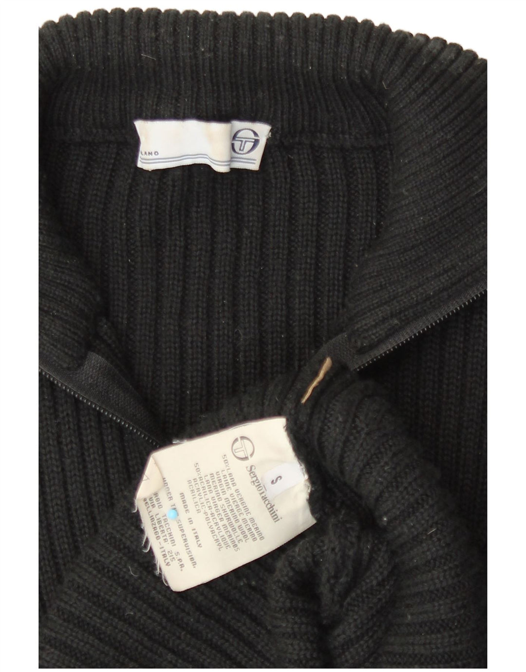 Suéter cardigã feminino com zíper completo Sergio Tacchini Reino Unido 10 pequeno preto